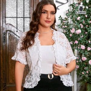 Shein white lace jacket size 3x/18